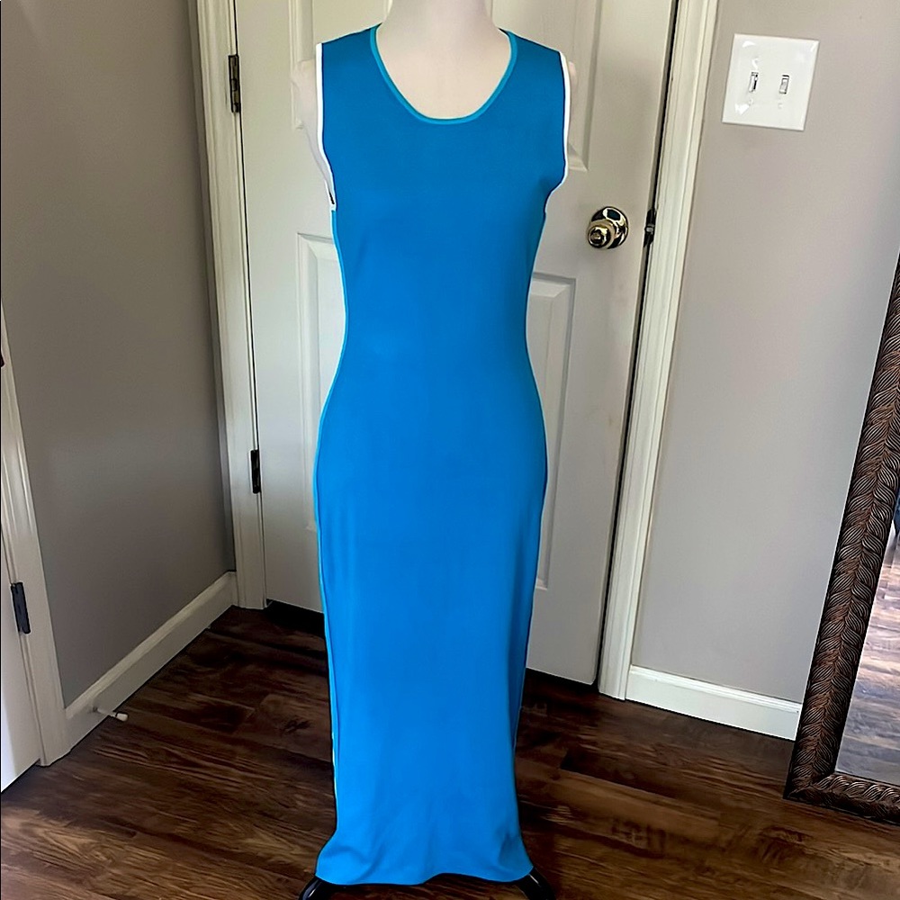 NWT Pants Store Turquoise Blue Sleeveless Maxi Dress Women’s Medium